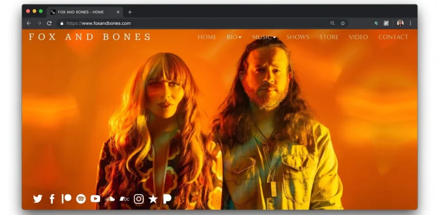Custom artist website design example — merch store layout